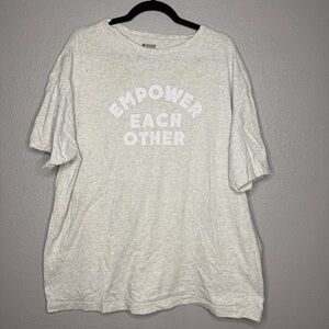 PINK Victoria Secret “Empower Each Other”grey Graphic Tee -O/S
